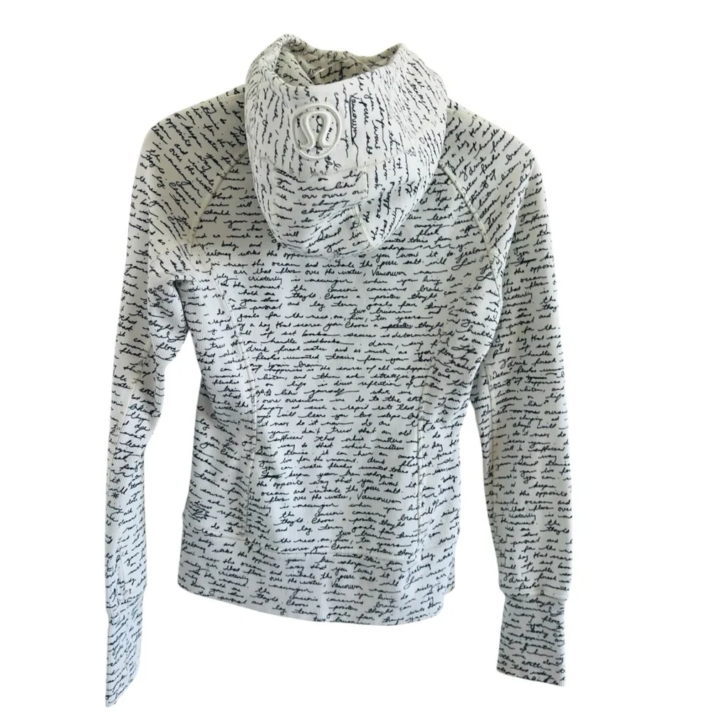 Lululemon Scuba Hoodie II White & Black Manifesto Script Full Zip Jacket - Picture 7 of 9